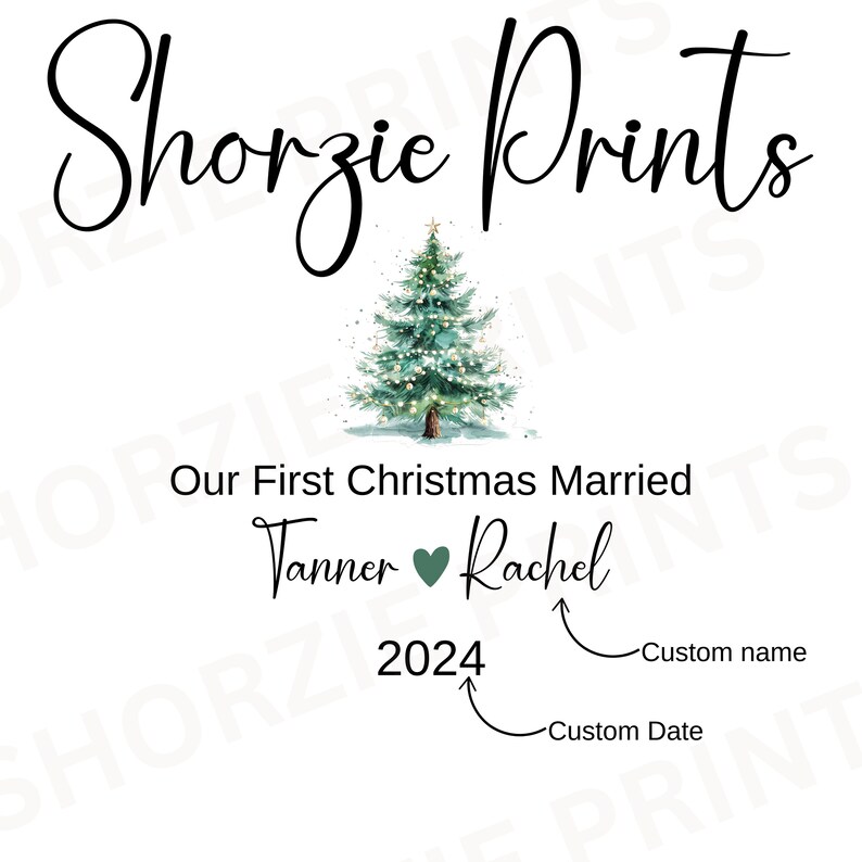 First Christmas Married Ornament, Personalized Wedding Gift, Just Married, Mr Mrs Christmas