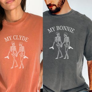 Couples Halloween Matching Comfort Colors Shirt, Funny Matching Halloween Tees for Adults,Halloween Party Costume Shirts,Matching Family Tee