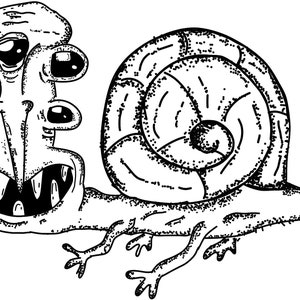 Monster Snail Sticker Creepy Snail Stickers Crazy Vinyl sticker