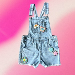 Overalls Jean Girls Patch Overalls Custom Chenille Overalls Denim Custom Patch Gift for Girls Personalized Gift Kids Jean Sewed On Patch