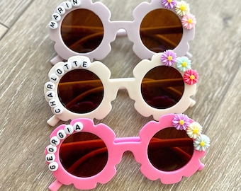 Personalized Flower Sunglasses Colorful Personalized Name Sunglasses Flower Custom Sunglasses Kids PARTY FAVORS Girls Sunglasses Gift Girls