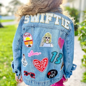 Swift Jacket Jean Girls Patch Jacket Custom Swift Girls Jacket Taylor Swift Denim Custom Name Patch Jacket Gift Girls Custom Jacket Sewed immagine 1