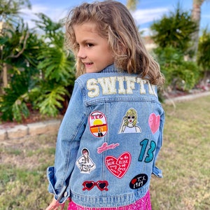 Swift Jacket Jean Girls Patch Jacket Custom Swift Girls Jacket Taylor Swift Denim Custom Name Patch Jacket Gift Girls Custom Jacket Sewed immagine 4