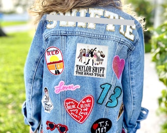 Personalized TS Jacket Girls Jean Jacket Girls Patch Jacket Singer Custom Jacket Denim Custom Name Singer Patch Girls Jean Jacket Sewed On