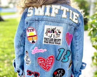 Taylor Swift 1989 Embroidered Jean Jacket White Denim Size Small Blank NYC Custom 1348 Etsy