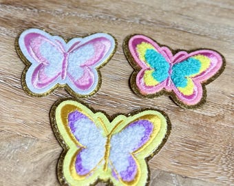 Butterfly Glitter Chenille Patch - Iron-On Applique