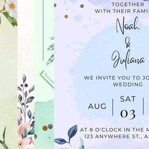 KIT of COLORFUL WEDDING Invitations , choose yours. Customizable Templates! Beautiful templates.