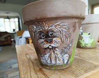 painted plant pot