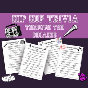 Hip Hop Trivia Bundle, Printable Pop Culture Trivia Game, Party Games, Hip Hop Trivia Quiz, Pop Culture Party Game, Hip Hop Game, Trivia Fun