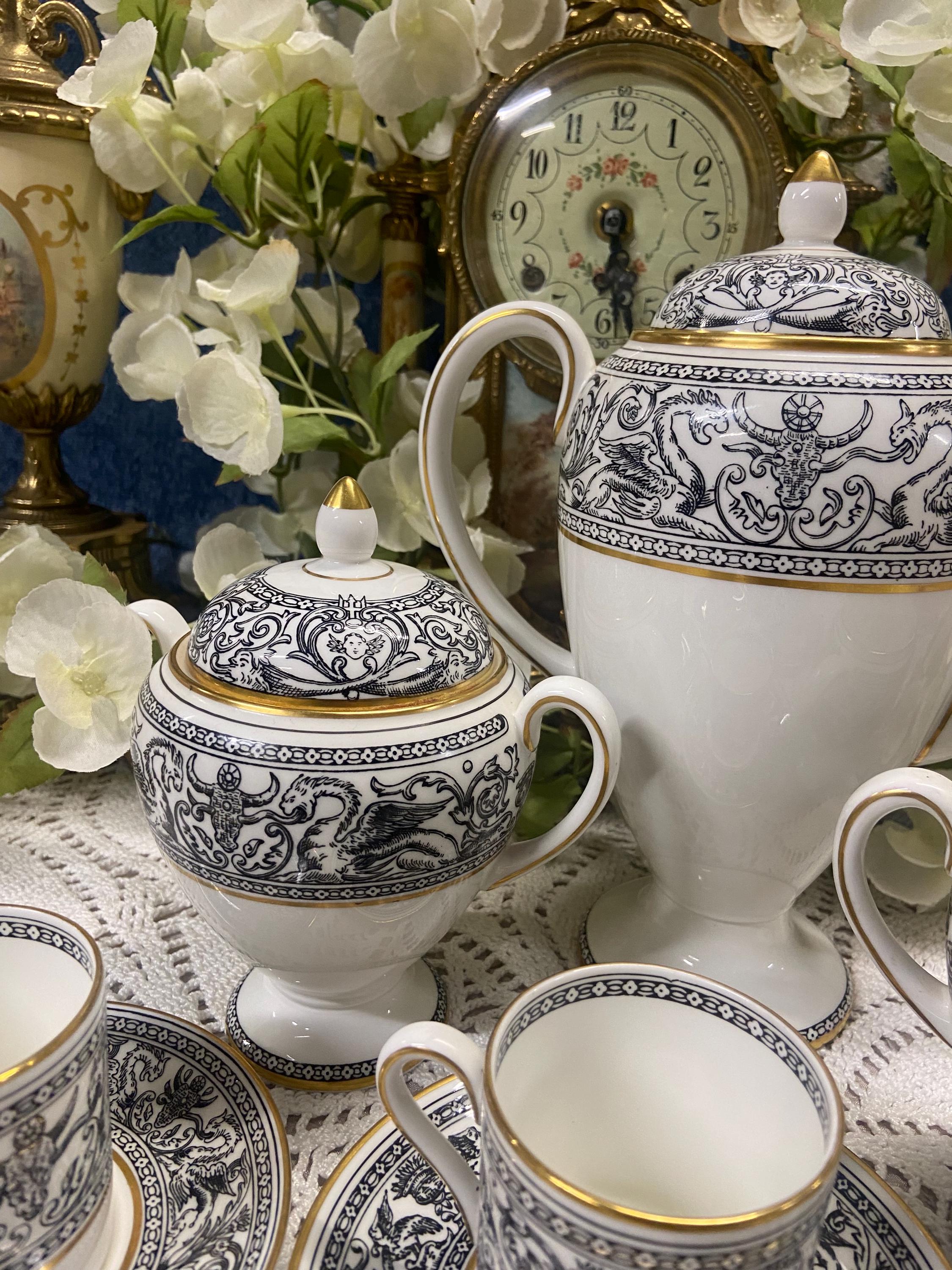Rare Vintage Wedgwood “florentine “ Coffee Set - Etsy