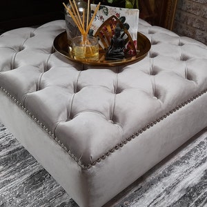 Handmade  Deep Buttoned Footstool /Coffee table