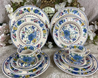 4 Mason's Paynsley Patt Pink Dessert Plates, Mason's Patent