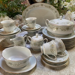 Vintage Noritake “green Hill “ Dinner Set - Etsy