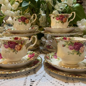 Royal Albert 6 Teetassen mit Untertassen und Beilagentellern