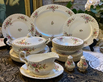 Royal Albert “moss Rose “ Dinner Set