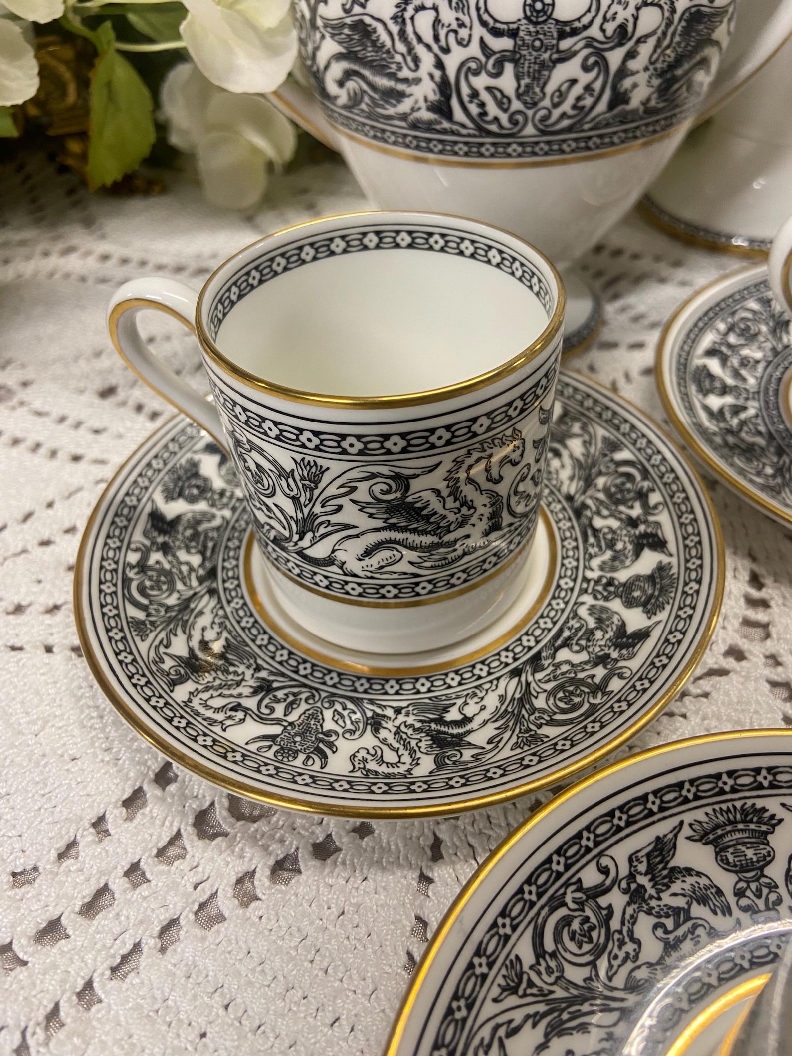 Rare Vintage Wedgwood “florentine “ Coffee Set - Etsy