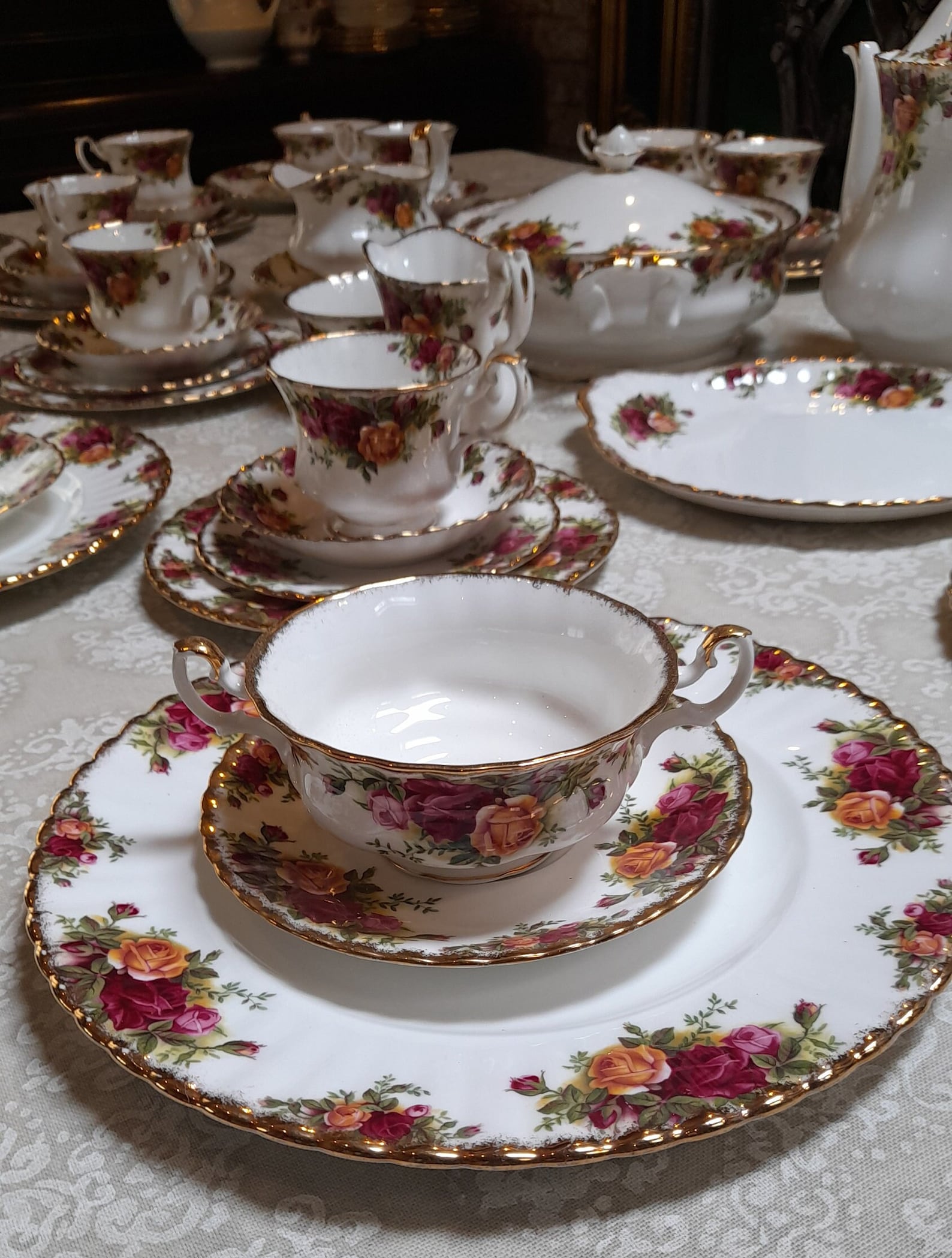 Royal Albert old Country Roses Dinner Set Etsy