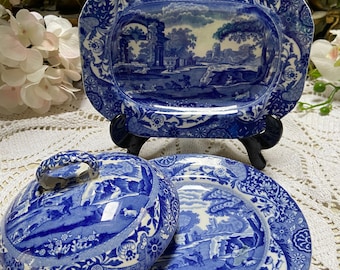 Antique Spode Copeland butter dish and serving plate