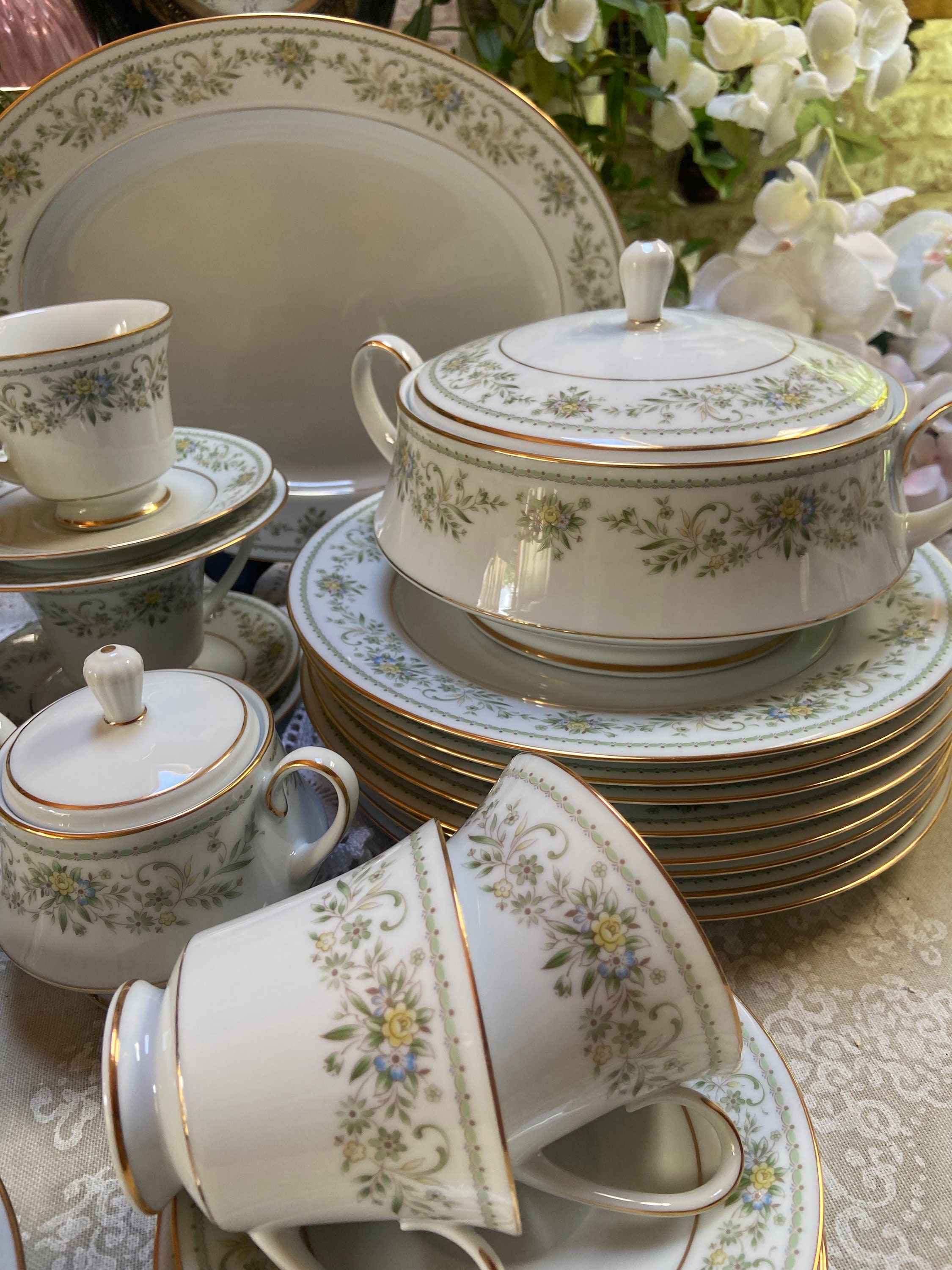 Noritake green hill 大皿 6枚 ノリタケ グリーンヒル27㎝ Vintage Noritake “green Hill “ Dinner Set - Etsy