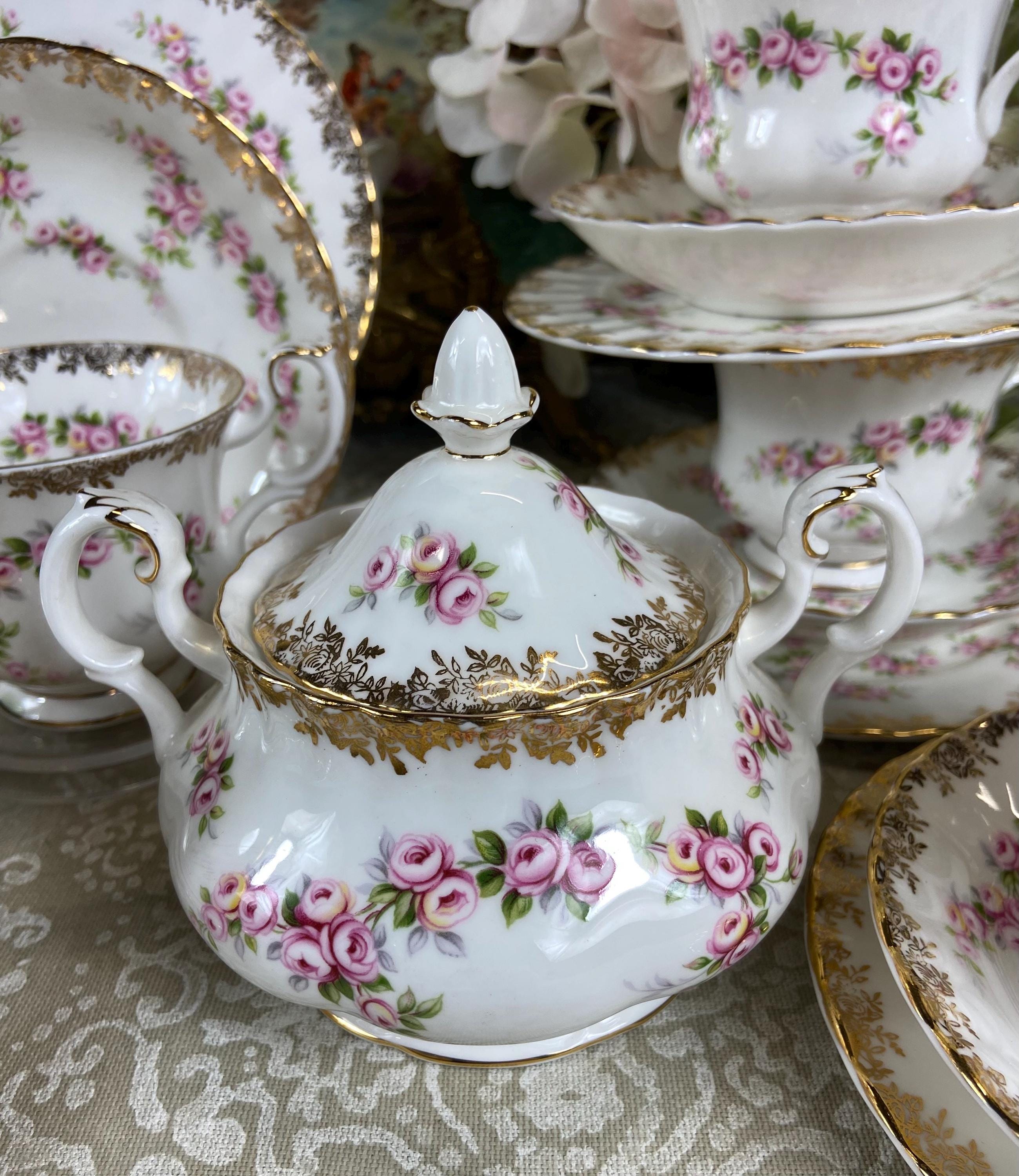 Royal Albert Dimity Rose Tea Set - Etsy