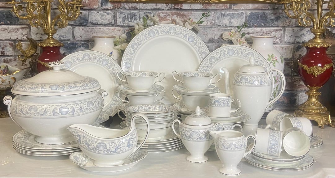 Vintage Wedgwood Dolphins Dinner Set - Etsy Vintage Wedgwood Dolphins Dinner Set - Etsy