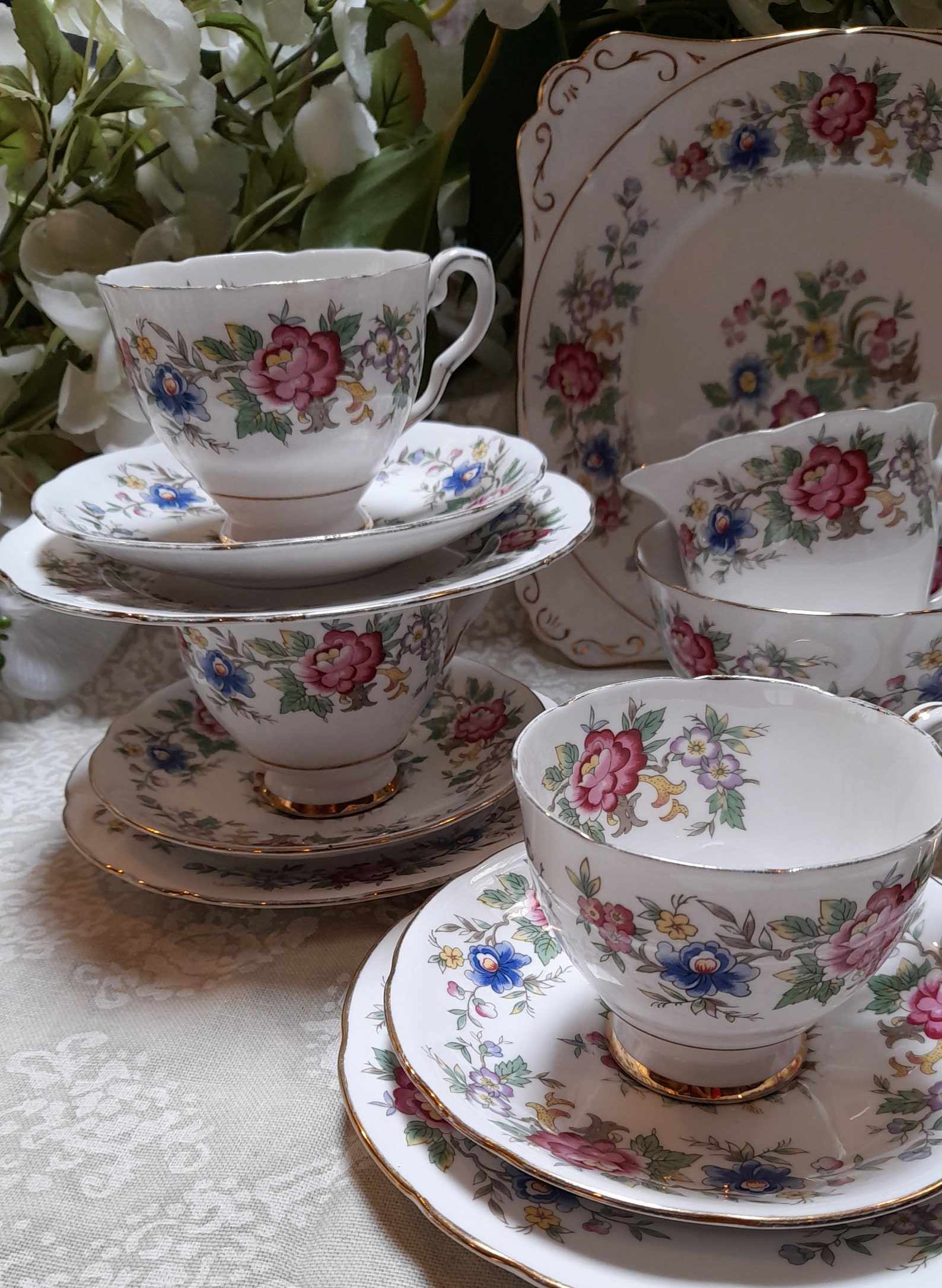 Full Retro Tea Set Vintage Tea Set - Etsy