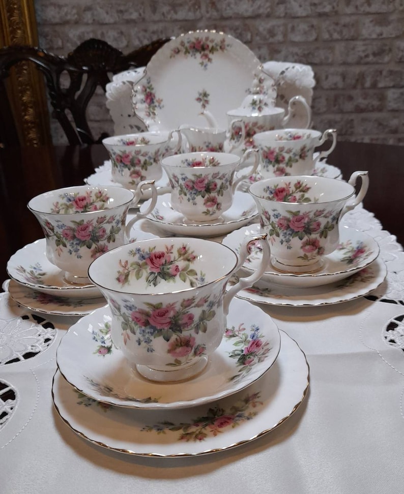 Royal Albert moss Roses Tea Set Etsy