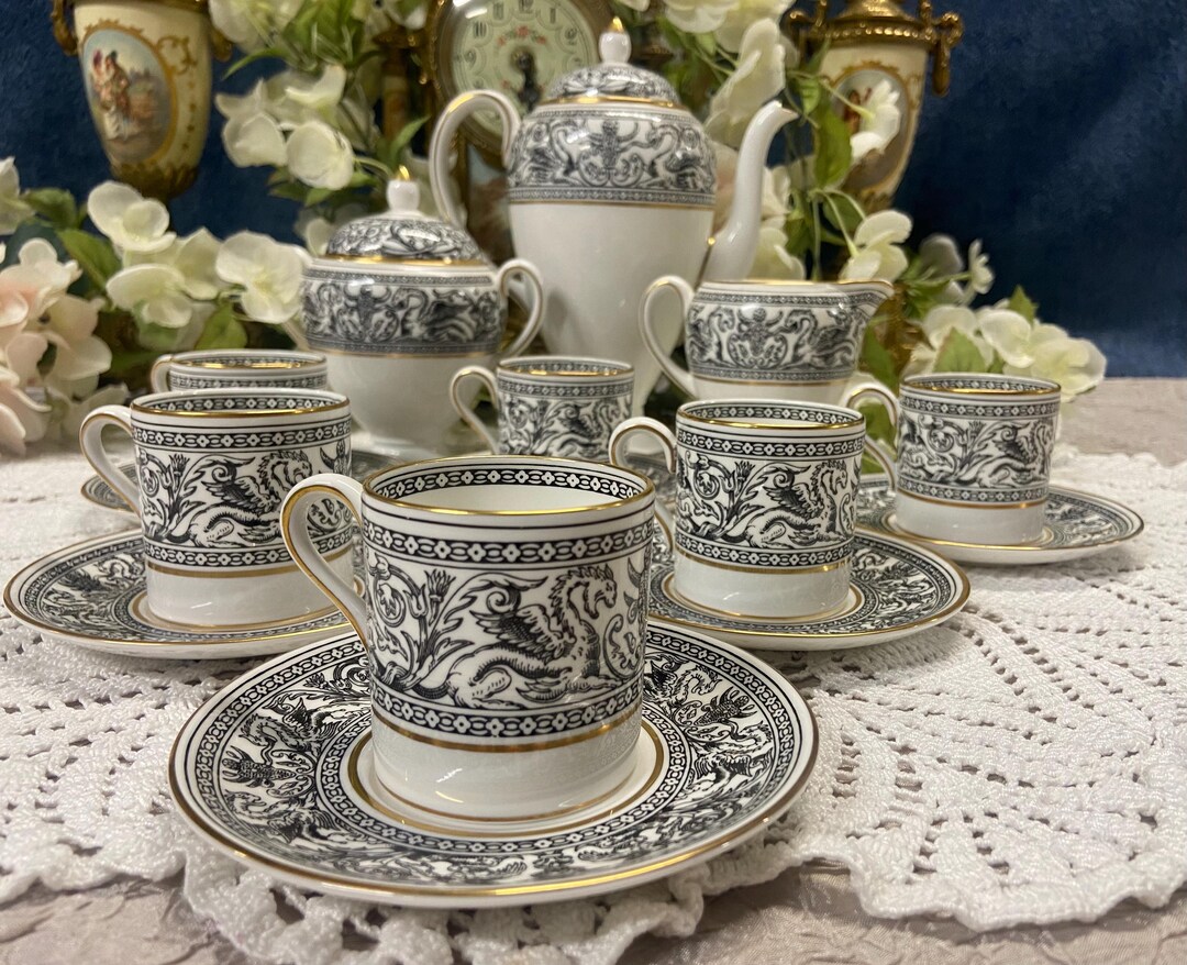 Rare Vintage Wedgwood “florentine “ Coffee Set - Etsy