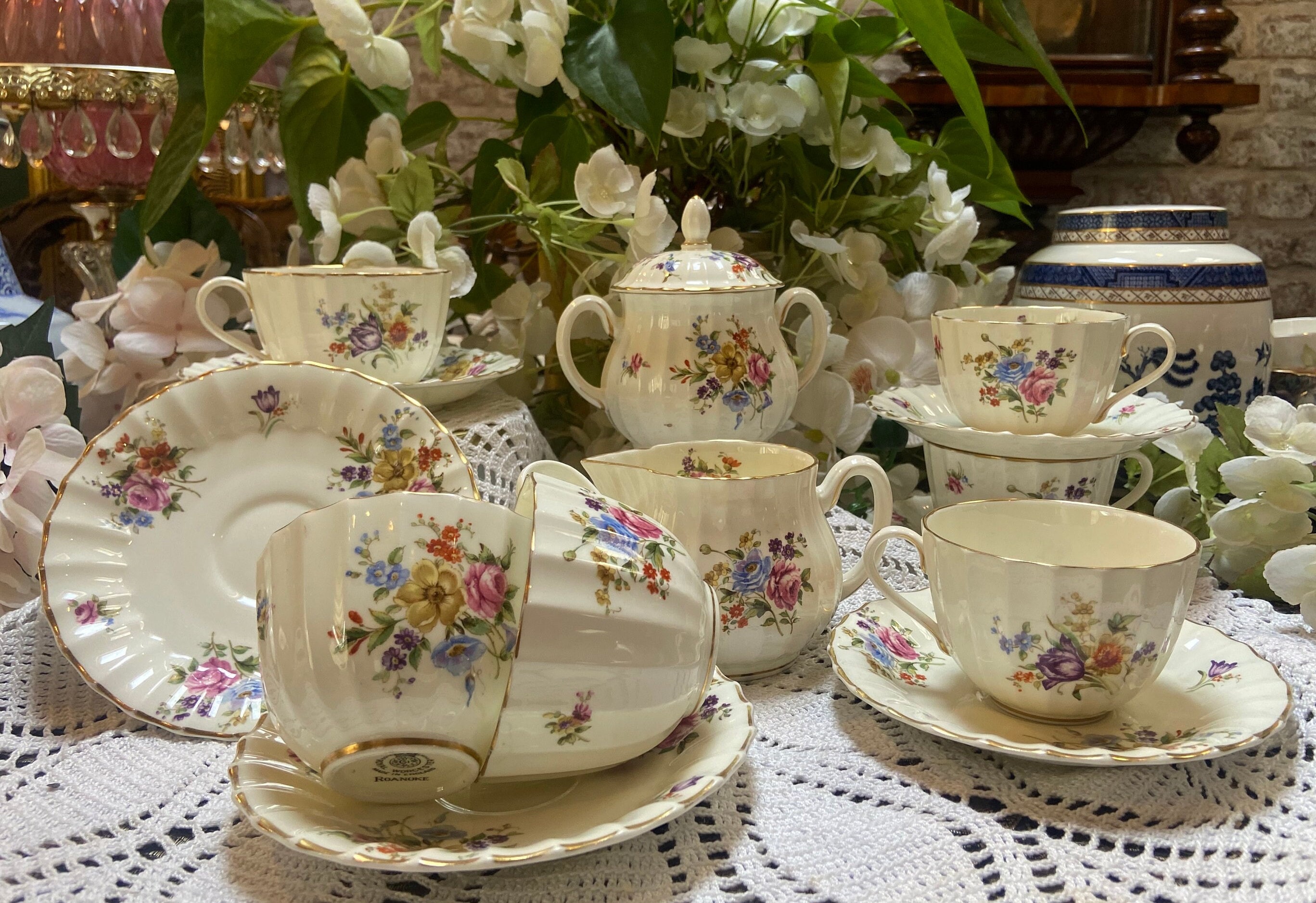 Vintage Royal Worcester “roanoke” Tea Set - Etsy