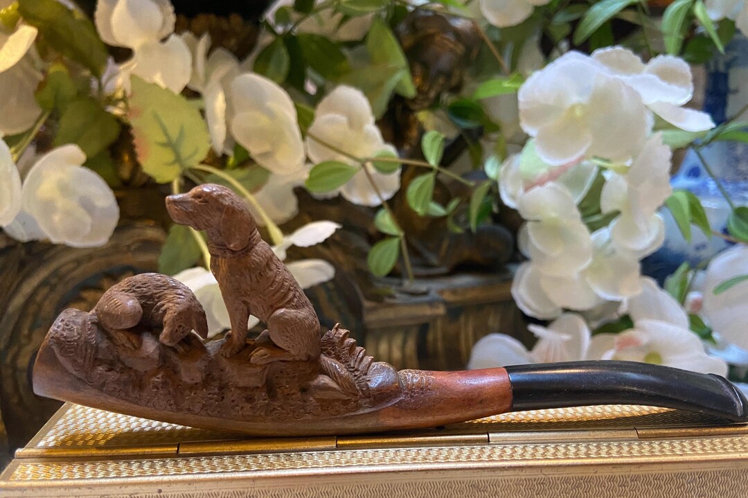 An Antique Carved Wood Amber Cheroot Holder - Etsy