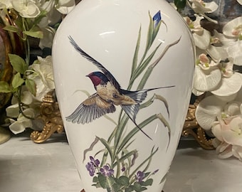 Vase / Flower Vase - Franklin Porcelain - the Meadowland Bird Case