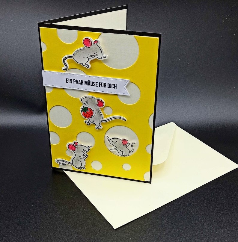 Grußkarte Geldgeschenk Ein paar Mäuse für Dich A6 Grundkarte Creme mit Umschlag Etsy.de