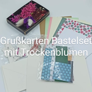 Grußkarten Bastelset mit Trockenblumen