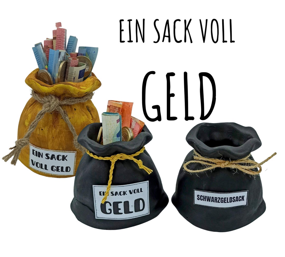 Geldgeschenk Ein Sack voll Geld handgefertigt Etsy.de