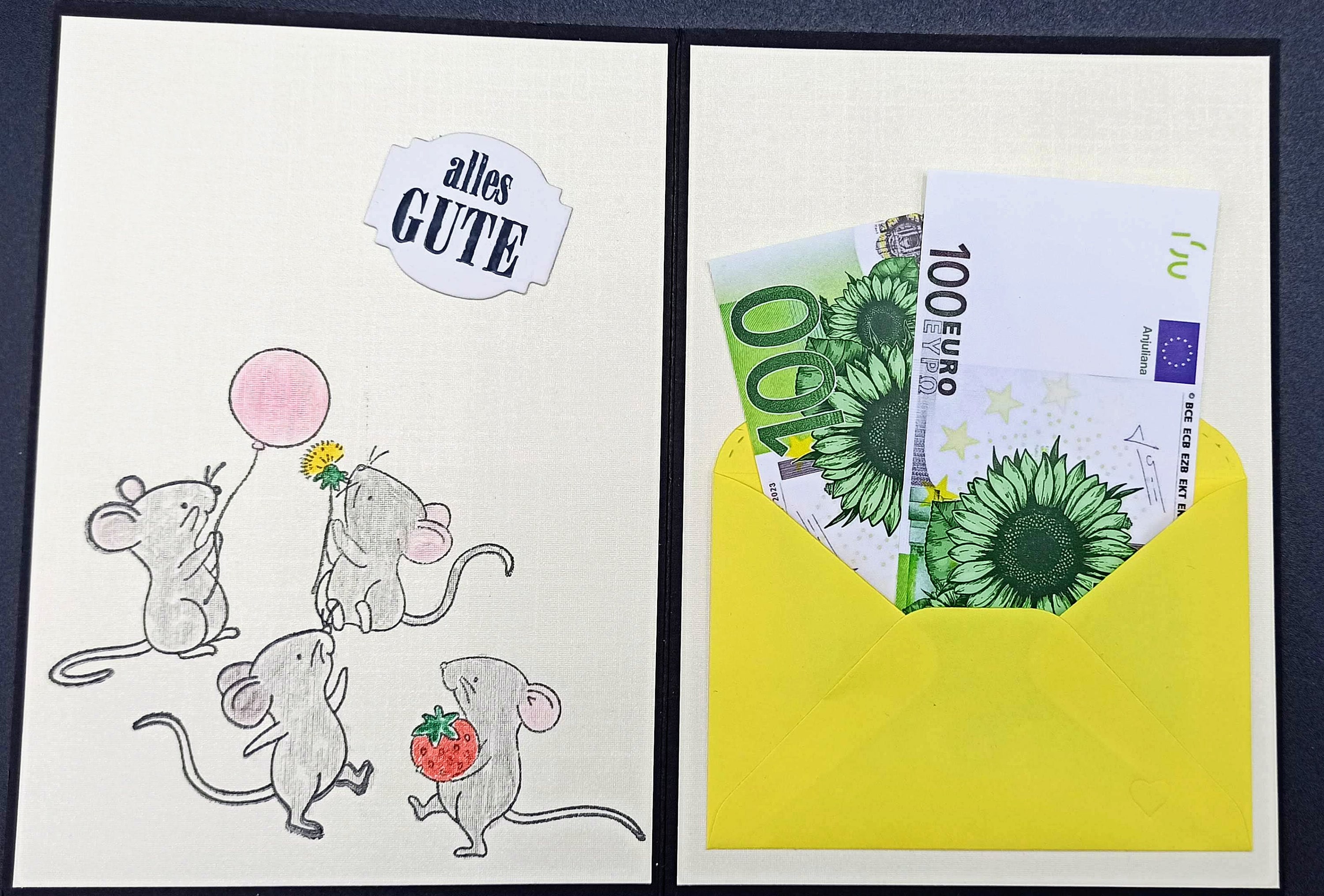 Grußkarte Geldgeschenk Ein paar Mäuse für Dich A6 Grundkarte Creme mit Umschlag Etsy.de
