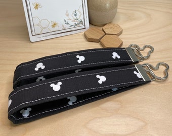Mickey Mouse Key Fob Wristlet: Cotton Fabric Keychain