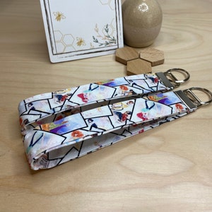 Princess Fabric Keychain Wristlet: Modern Key Fob