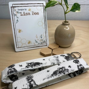 Miniature Schnauzer Fabric Key Fob: Dog Keychain Wristlet