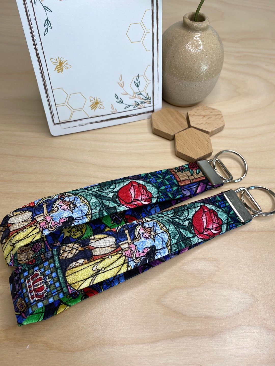 Febs Keychain Belle Key Fobs, Keychains, Wristlet, Beast Fabric Keychain, Mother's ...