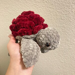 手作りかぎ針編みベルベットローズタートル