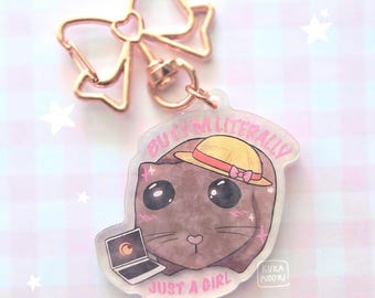 I'm Just a Girl Hamster Meme | Anime Keychain