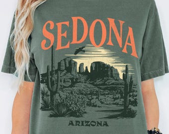 Sedona Vintage Graphic T-Shirt, Comfort Colors Unisex Shirt, Southwest Style Tee, Arizona Souvenir Top, Arizona Travel Gift