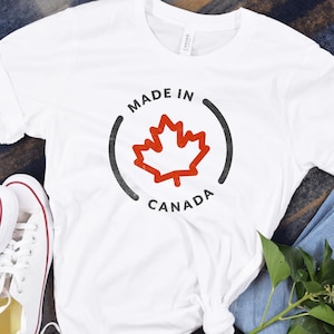 Minimalist Made in Canada Maple Leaf T-Shirt | Canadian Pride Apparel | Minimalist Canada Tee | Canadian Gift for Him/Her