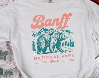 Banff National Park Bear Comfort Colors T-Shirt, Alberta Unisex Graphic Tee, Nature Lover Gift, Adventure Apparel, Canada Travel Souvenir