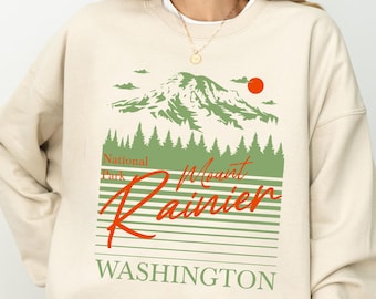 Vintage Mt. Rainier Sweatshirt, PNW Souvenir, Crewneck for Outdoor Lovers, Nature Lover Gift, Travel Souvenir, Pacific Northwest Sweater