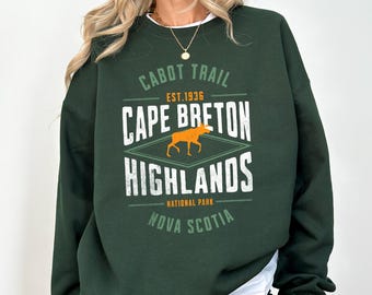Cape Breton Highlands Crewneck Sweatshirt, Nova Scotia Canada Sweater, Nature Lover Gift, Hiking Apparel, Canada Souvenir