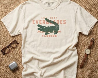 Comfort Colors Everglades Alligator Graphic T-shirt | Florida Nature Retro