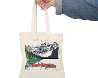 Banff National Park Tote Bag, Nature Lover Gift, Eco-Friendly Shopping Bag, Lake Louise Design, Travel Companion, Sustainable Gift
