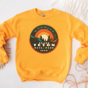 Grand Teton Nationalpark Shirt, Vintage Wandern, Grizzly Bär, Mountians Wyoming Berge T-Shirt, Geschenk Roadtrip, Unisex