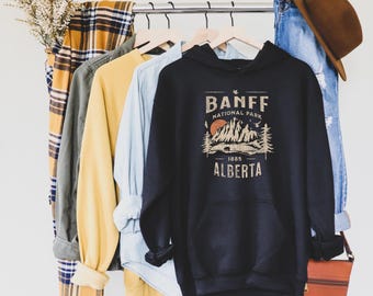 Banff National Park Hoodie, Canada Souvenir Travel Hoodie, Nature Lover Gift, Outdoor Adventure Wear, Alberta Souvenir Apparel